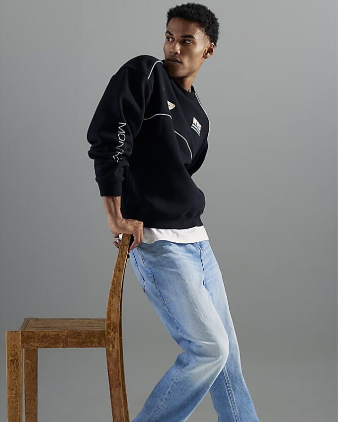 Blue Denim Straight Leg Jeans Blue Denim Straight Leg Jeans