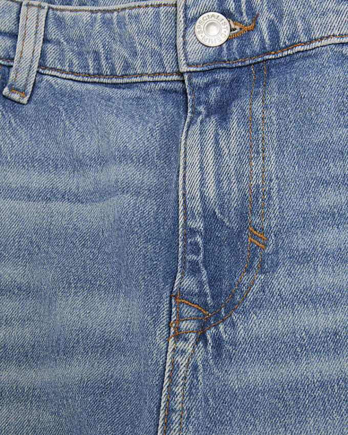 Blue Denim Straight Leg Jeans Blue Denim Straight Leg Jeans