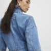 Blue Denim Tie Front Top