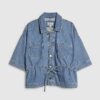 Blue Denim Tie Front Top