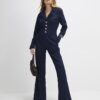 Blue Denim Wide Leg Jumpsuit