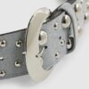 Blue Faux Suede Studded Belt
