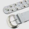 Blue Faux Suede Studded Belt