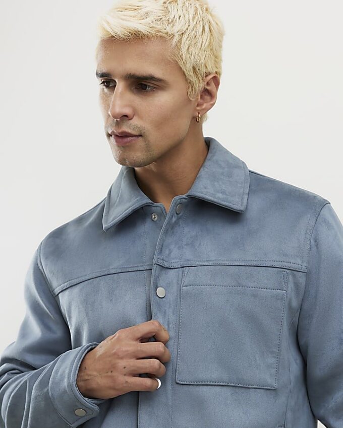 Blue Faux Suedette Western Jacket Blue Faux Suedette Western Jacket