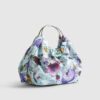 Blue Floral Embellished Grab Top Clutch Bag