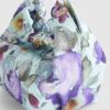 Blue Floral Embellished Grab Top Clutch Bag