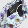 Blue Floral Embellished Grab Top Clutch Bag
