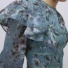 Blue Floral Ruffle Mini Dress