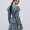 Blue Floral Ruffle Mini Dress