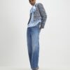 Blue Frayed Edge Boucle Jacket