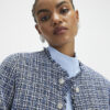 Blue Frayed Edge Boucle Jacket