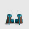 Blue Heeled Mule Sandals
