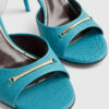 Blue Heeled Mule Sandals