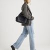 Blue High Rise Relaxed Straight Ripped Jeans