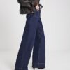 Blue High Waisted Front Pocket Palazzo Jeans