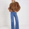Blue High Waisted Front Pocket Palazzo Jeans