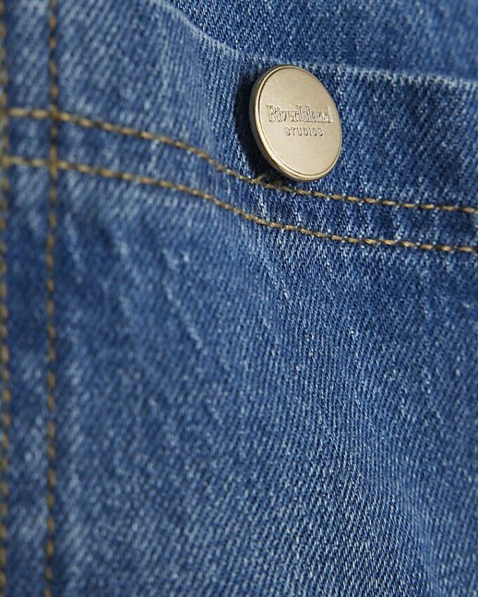 Blue High Waisted Front Pocket Palazzo Jeans