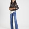 Blue High Waisted Relaxed Straight Leg Jeans