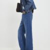 Blue High Waisted Relaxed Straight Leg Jeans