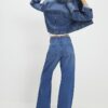 Blue High Waisted Relaxed Straight Leg Jeans