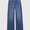 Blue High Waisted Relaxed Straight Leg Jeans
