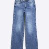 Blue High Waisted Relaxed Straight Leg Jeans
