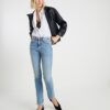 Blue High Waisted Slim Fit Jeans