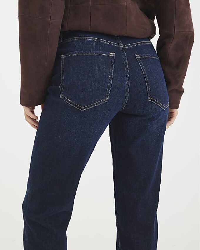 Blue High Waisted Slim Fit Jeans