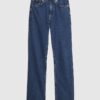 Blue High Waisted Stretch Straight Leg Jeans