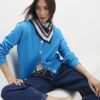 Blue Knitted Long Sleeve Cardigan