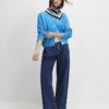 Blue Knitted Long Sleeve Cardigan