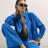 Blue Linen Blend Beach Shirt