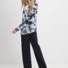 Blue Long Sleeve Floral Print Shirt