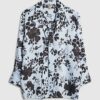 Blue Long Sleeve Floral Print Shirt