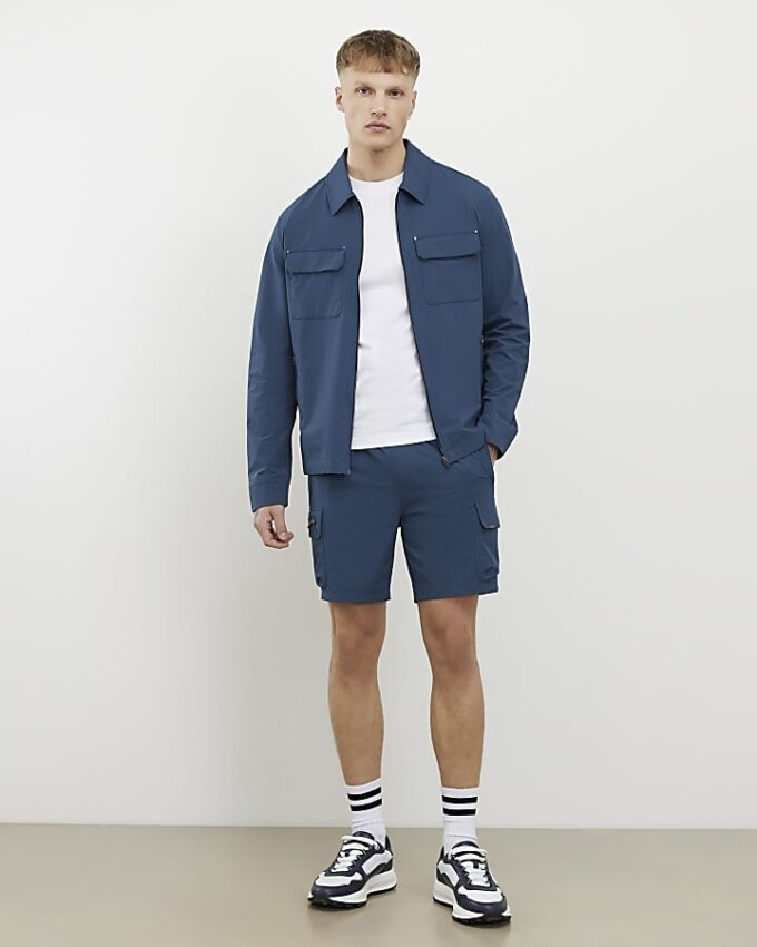 Blue Muscle Fit Shacket