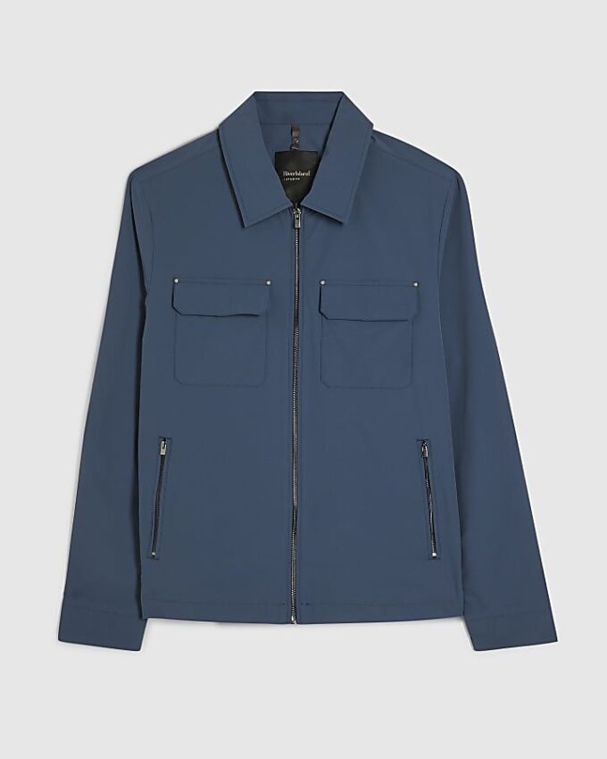 Blue Muscle Fit Shacket