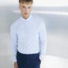 Blue Muscle Fit Textured Formal Shirt
