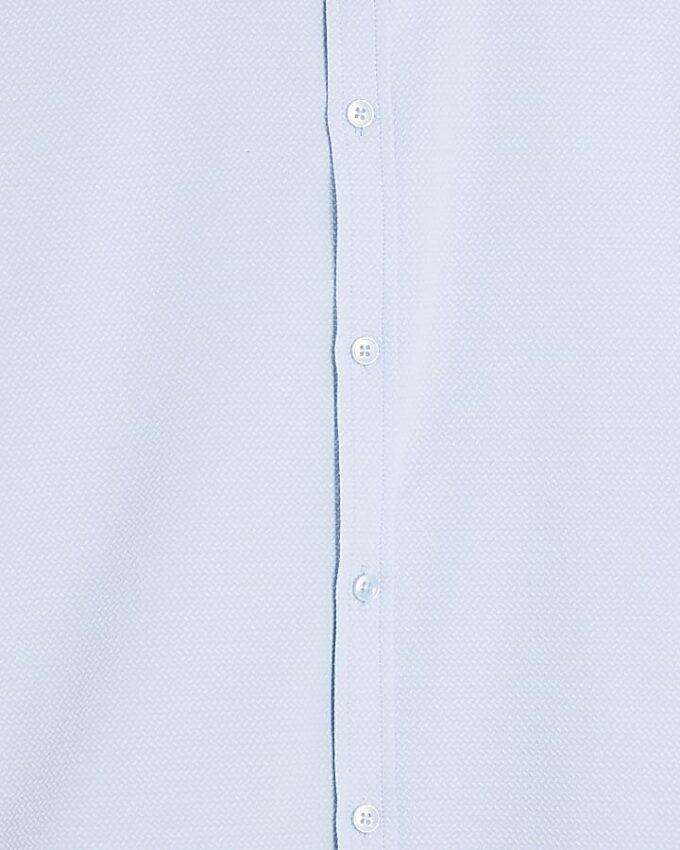 Blue Muscle Fit Textured Formal Shirt
