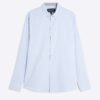 Blue Muscle Fit Textured Formal Shirt