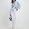 Blue Organza Polka Dot Blouse