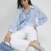 Blue Organza Polka Dot Blouse
