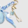 Blue Pom Pom Plaited Scarf Butterfly Charm