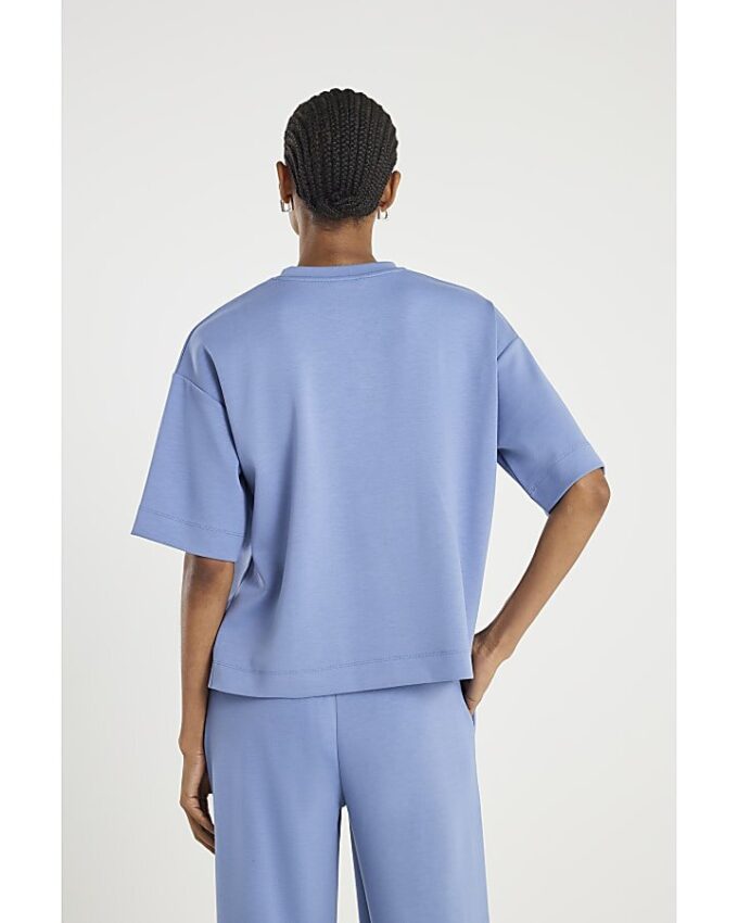 Blue Premium Short Sleeve Boxy Fit T-shirt