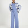 Blue Premium Wide Leg Joggers