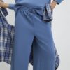 Blue Premium Wide Leg Joggers