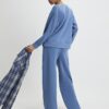 Blue Premium Wide Leg Joggers