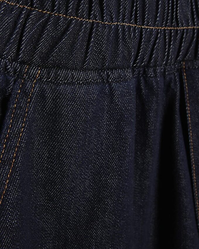 Blue Pull On Barrel Leg Jeans