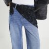 Blue Relaxed Straight Fit Scarf Jeans