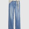 Blue Relaxed Straight Fit Scarf Jeans