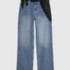 Blue Relaxed Straight Fit Scarf Jeans